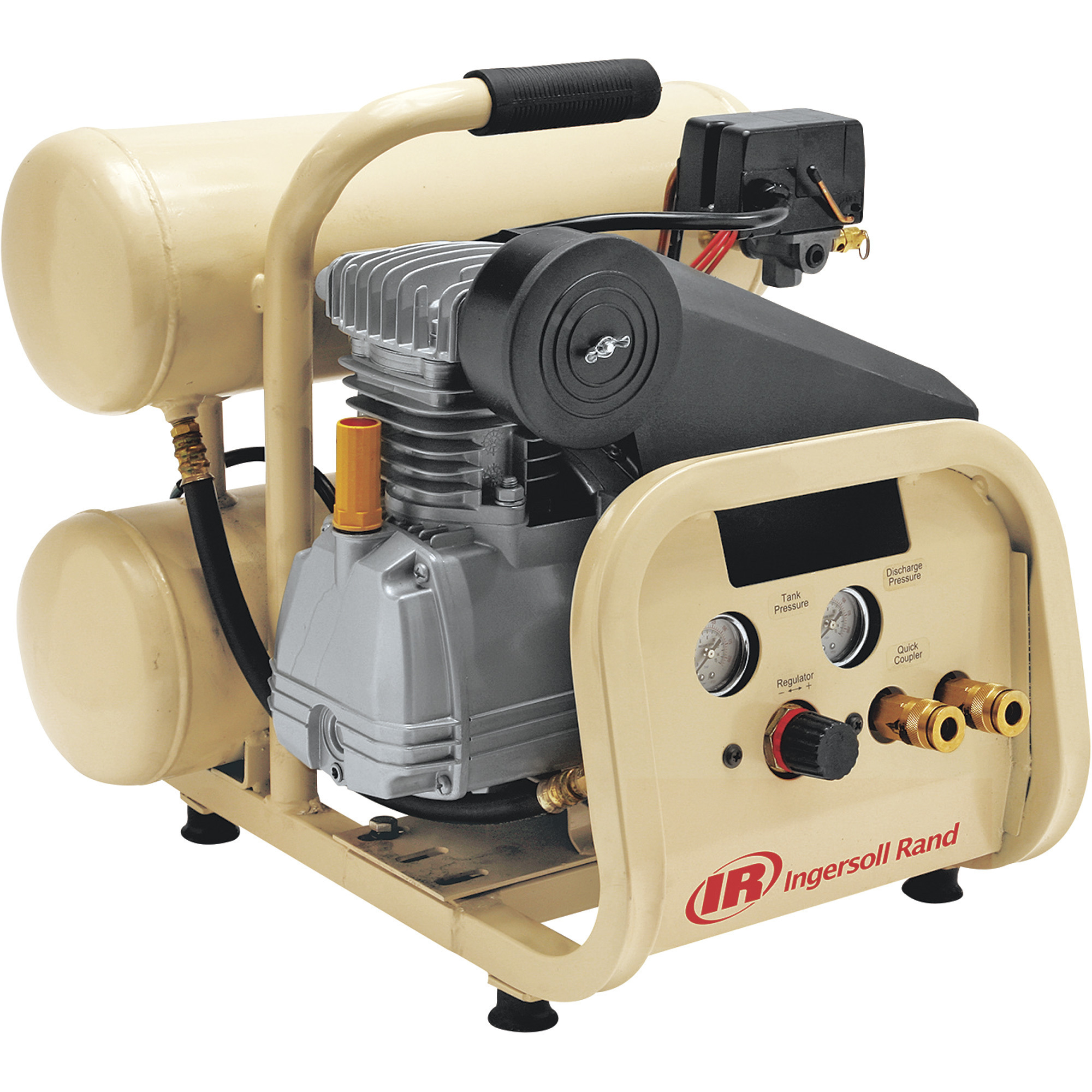 Ingersoll Rand Twin-Stack Portable Electric Air Compressor, 2 HP, 4-Gallon, 4.3 CFM, Model# P1IU-A9